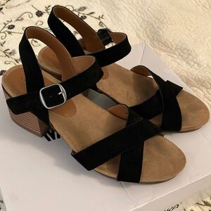 Black Suede Women's Sandals